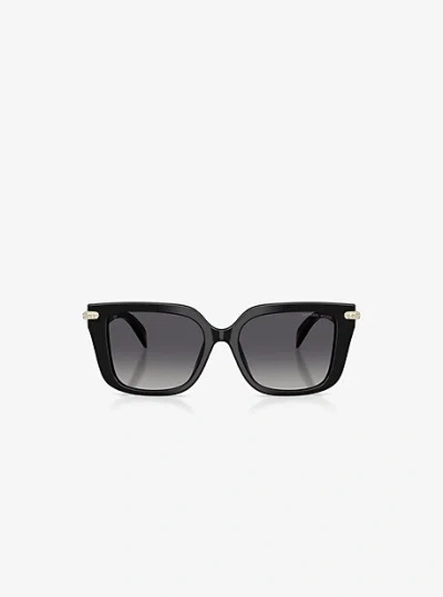Michael Kors Santo Domingo 54mm Polarized Gradient Square Sunglasses In Black