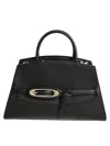 Michael Kors Medium Cornelia Buckle Satchel Bag In Black
