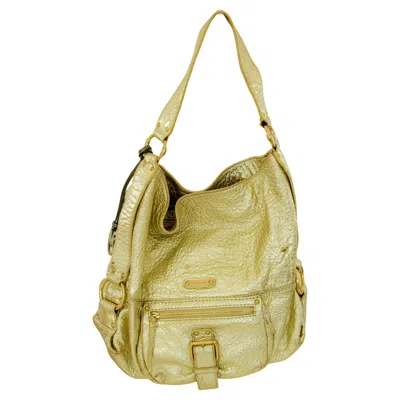 Pre-owned Michael Kors Satchel Gold Pebbled Leather Hobo Bag