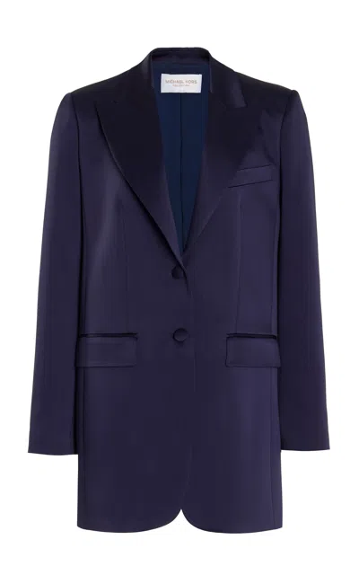 Michael Kors Satin Blazer In Navy