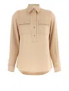 Michael Kors Satin Blouse In Neutral