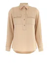 Michael Kors Blouse With Rear Yoke And Buttoned Angle Cuffs In Gold