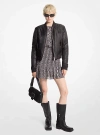 Michael Kors Satin Ciré Bomber Jacket In Black