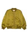 Michael Kors Satin Ciré Bomber Jacket In Green