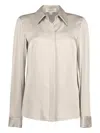 Michael Kors Satin Long-sleeve Shirt In Neutral