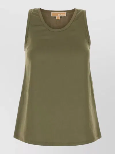 Michael Kors Satin Lounge Tank Top Relaxed Fit In Green