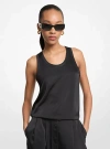 Michael Kors Satin Racerback Tank Top In Black