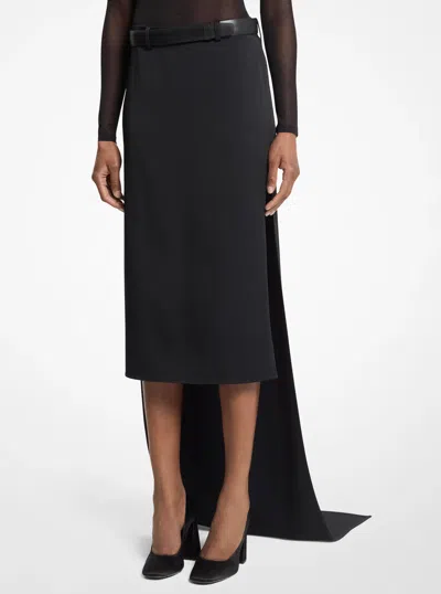 Michael Kors Satin Skirt With Train In Black