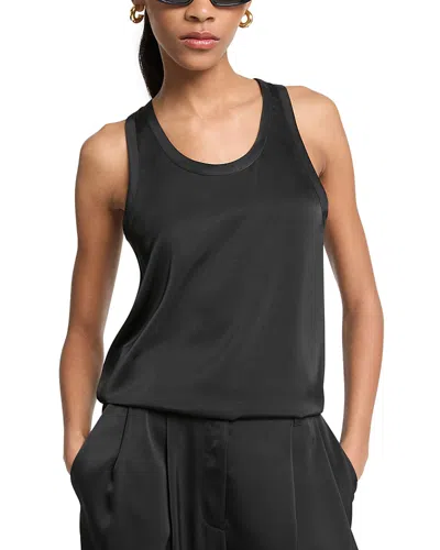 Michael Kors Satin Tank Top In Black