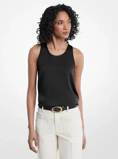 Michael Kors Satin Tank Top In Black
