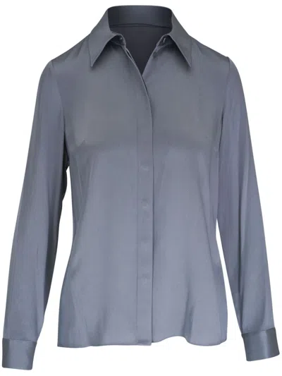 Michael Kors Satin-trim Blouse In Grey