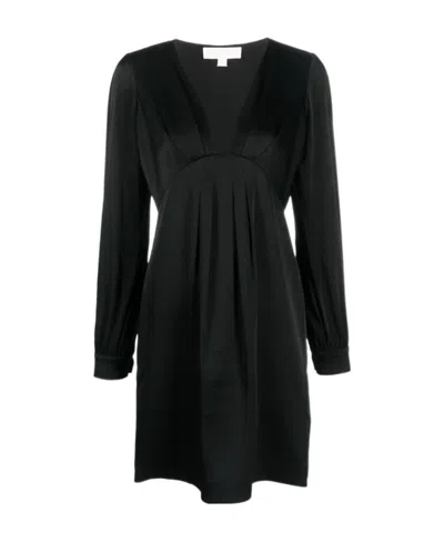 Michael Kors Satin-weave Minidress In Black