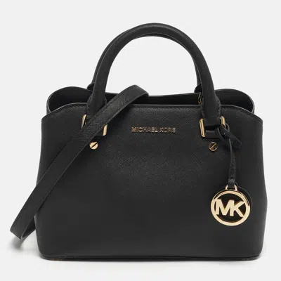 Pre-owned Michael Kors Savannah Black Leather Satchel