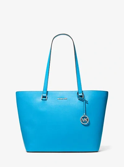 Michael Kors Savvannah Large Saffiano Leather Tote Bag In Blue