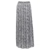 Michael Kors Scaled Leather Print Pleated Midi Summer Skirt In Grey