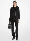 Michael Kors Scarf-effect Cashmere Hoodie In Black