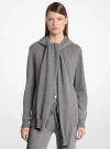 Michael Kors Scarf-effect Cashmere Hoodie In Gray
