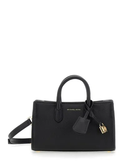 Michael Kors 'scarlett' Black Handbag With Logo Lettering On The Front And Padlock Detail