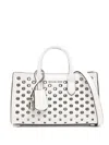 Michael Kors Scarlett Eyelets Crossbody Bag In White