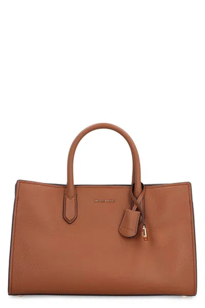 Michael Kors Scarlett Media Leather Handbag In Brown