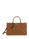 Michael Kors 'scarlett Medium' Brown Handbag With Braided Design And Top Shoulder Strap