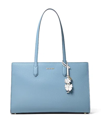 Michael Kors Scarlett Medium Leather Tote Bag In Blue