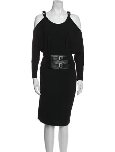 Pre-owned Michael Kors Scoop Neck Knee-length Dress In Black