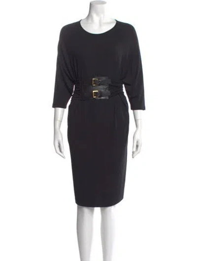 Pre-owned Michael Kors Scoop Neck Knee-length Dress In Black