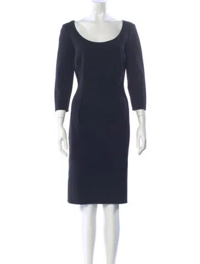 Pre-owned Michael Kors Scoop Neck Knee-length Dress In Blue