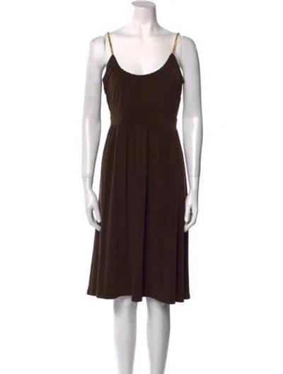 Pre-owned Michael Kors Scoop Neck Knee-length Dress In Brown