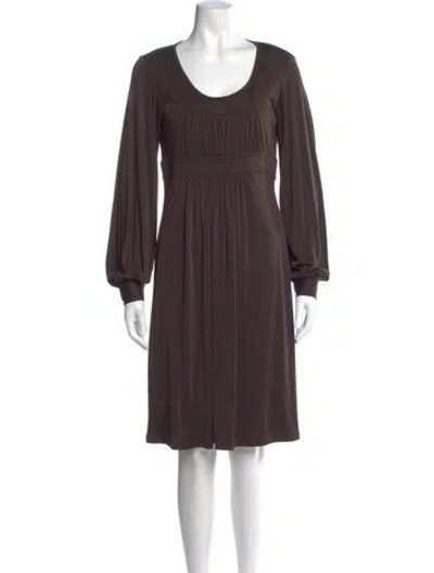 Pre-owned Michael Kors Scoop Neck Knee-length Dress In Brown