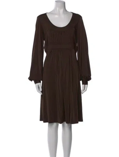 Pre-owned Michael Kors Scoop Neck Knee-length Dress In Brown