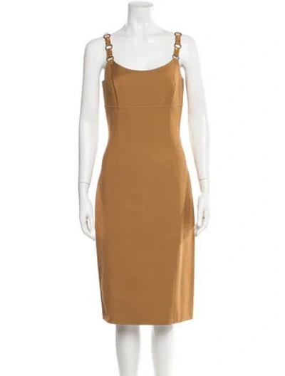 Pre-owned Michael Kors Scoop Neck Knee-length Dress In Brown