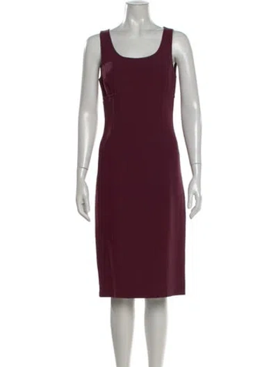Pre-owned Michael Kors Scoop Neck Knee-length Dress In Burgundy
