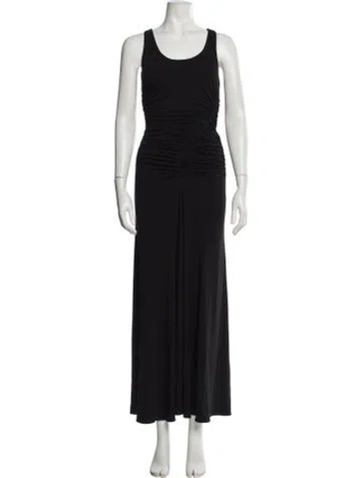 Pre-owned Michael Kors Scoop Neck Long Dress In Black