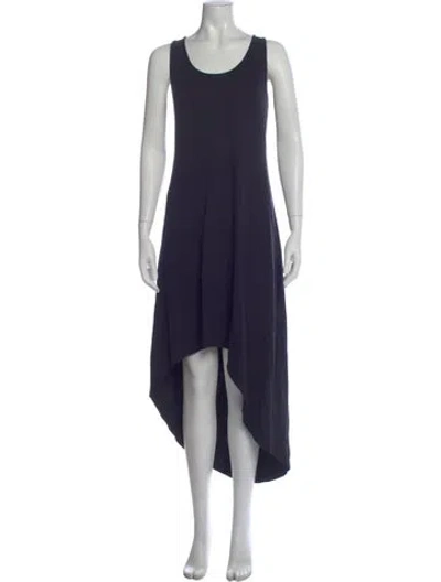 Pre-owned Michael Kors Scoop Neck Long Dress In Blue