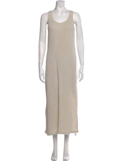 Pre-owned Michael Kors Scoop Neck Long Dress In Neutral