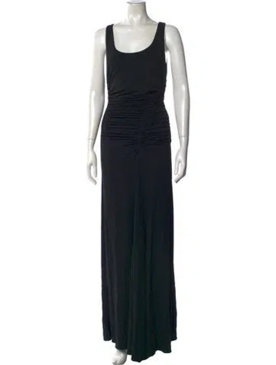 Pre-owned Michael Kors Scoop Neck Long Dress W/ Tags In Black