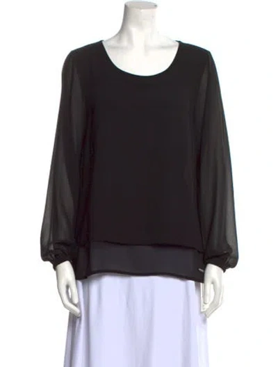 Pre-owned Michael Kors Scoop Neck Long Sleeve Sweatshirt In Black