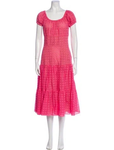 Pre-owned Michael Kors Scoop Neck Midi Length Dress In Pink
