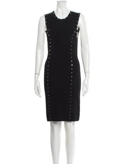 Pre-owned Michael Kors Scoop Neck Mini Dress In Black