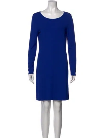 Pre-owned Michael Kors Scoop Neck Mini Dress In Blue