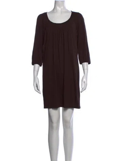 Pre-owned Michael Kors Scoop Neck Mini Dress In Brown
