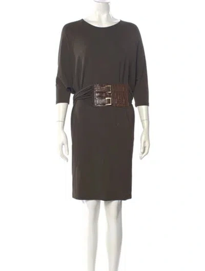 Pre-owned Michael Kors Scoop Neck Mini Dress In Gray