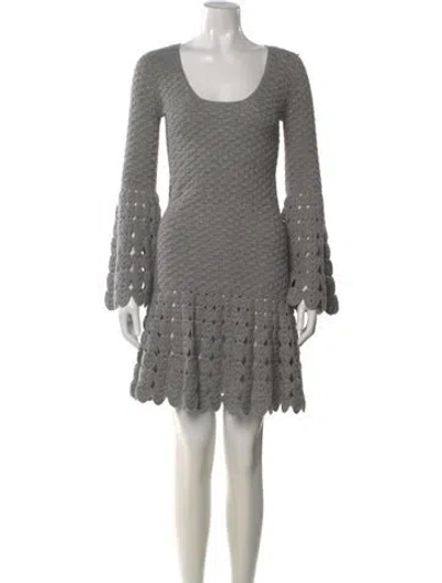 Pre-owned Michael Kors Scoop Neck Mini Dress In Gray