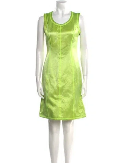 Pre-owned Michael Kors Scoop Neck Mini Dress In Green