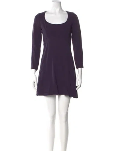 Pre-owned Michael Kors Scoop Neck Mini Dress In Purple