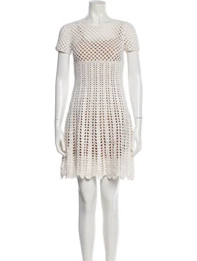 Pre-owned Michael Kors Scoop Neck Mini Dress In White