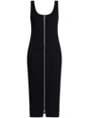 Michael Kors Scoop-neck Ribbed-knit Midi Dress In Black