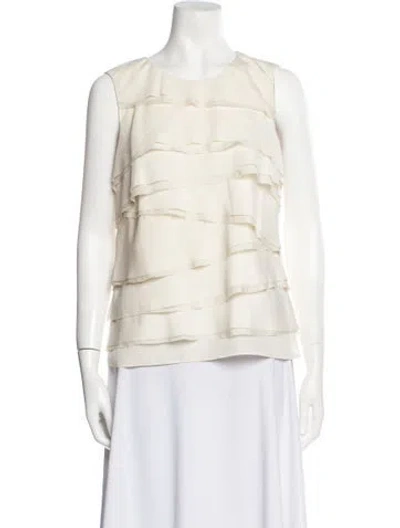 Pre-owned Michael Kors Scoop Neck Sleeveless Blouse In Neutral